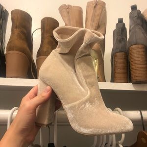Velvet booties